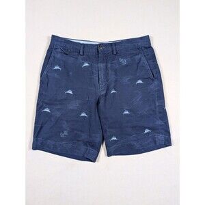 Polo Ralph Lauren Classic Fit 9" Sailfish Marlin Nautical Shorts Navy Blue